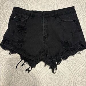 KanCan Black Distressed Women Shorts